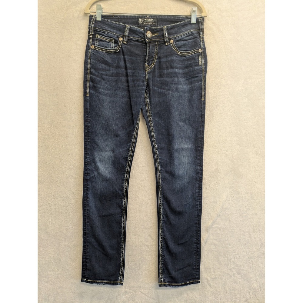Silver Jeans Co. Suki Mid Slim Jeans Women's W27 L29 Dark Wash Denim